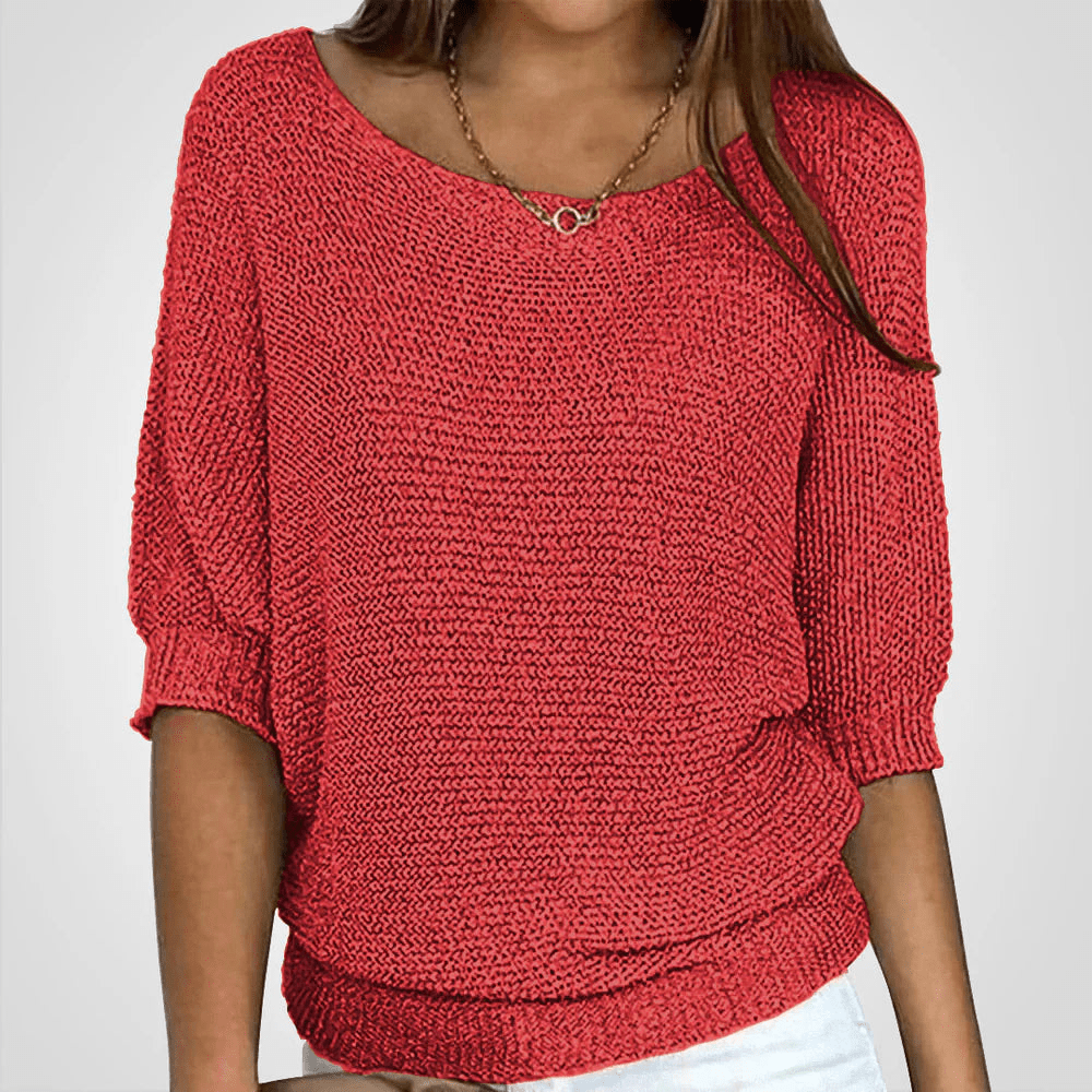 Levoire | Pull en tricot léger femme Pull Jumper Gilet Rot