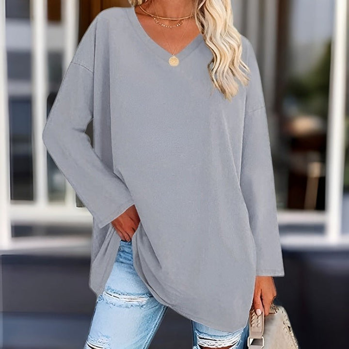 Levoire | Pull À Manches Longues Avec Col En V Gris