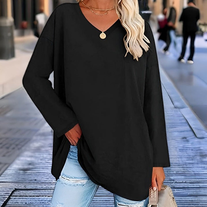Levoire | Pull À Manches Longues Avec Col En V Noir