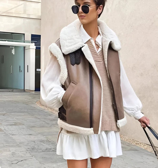Levoire | Veste à zip en polaire doublée sans manches chaude
