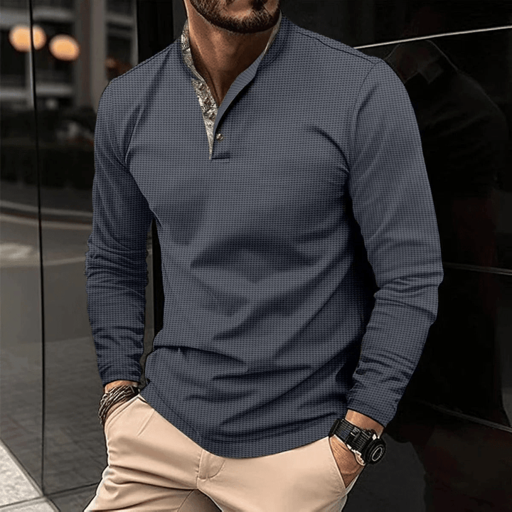Levoire | Pull Polo Col Coloré Homme Gris