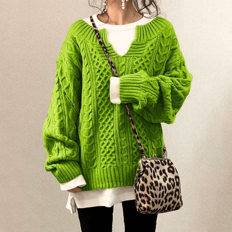 Levoire | Pull Décontracté Femme Chaud Confort Tendance Vert
