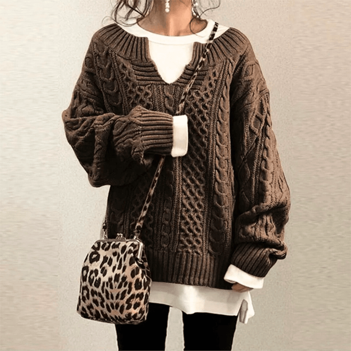 Levoire | Pull Décontracté Femme Chaud Confort Tendance Braun