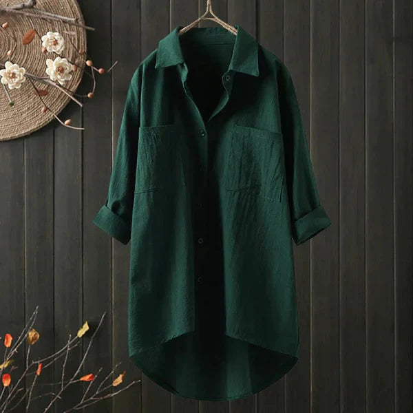 Levoire | Chemise En Lin Surdimensionnée Avec Poche Poitrine Vert