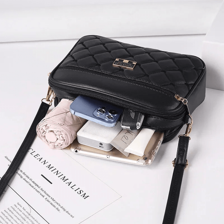 Levoire | Sac à main pour femmes avec motif en diamant et fermeture éclair