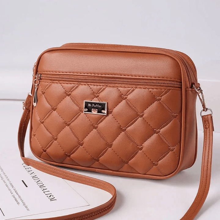 Levoire | Sac à main pour femmes avec motif en diamant et fermeture éclair Jaune