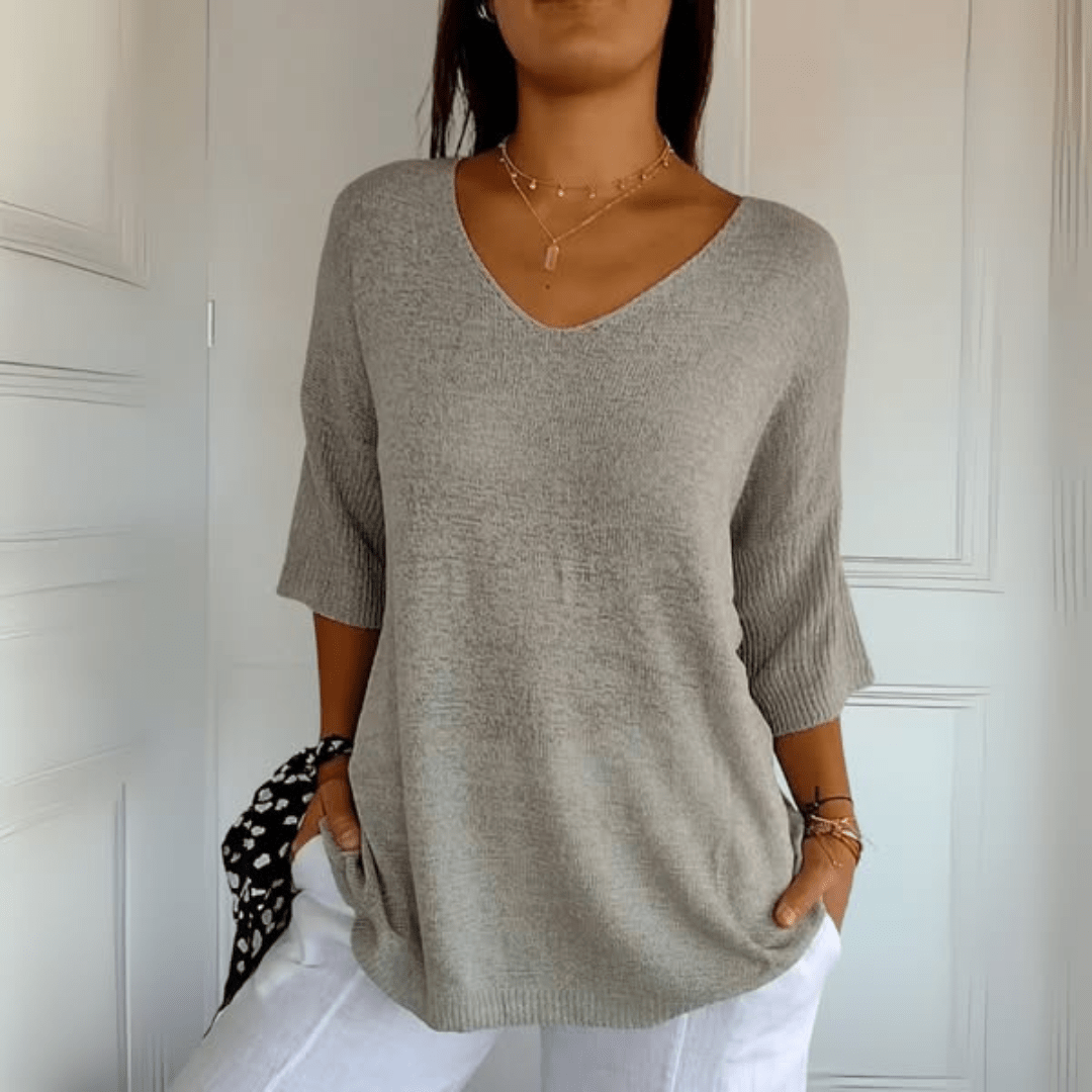 Levoire | Pull V à col en V Gris