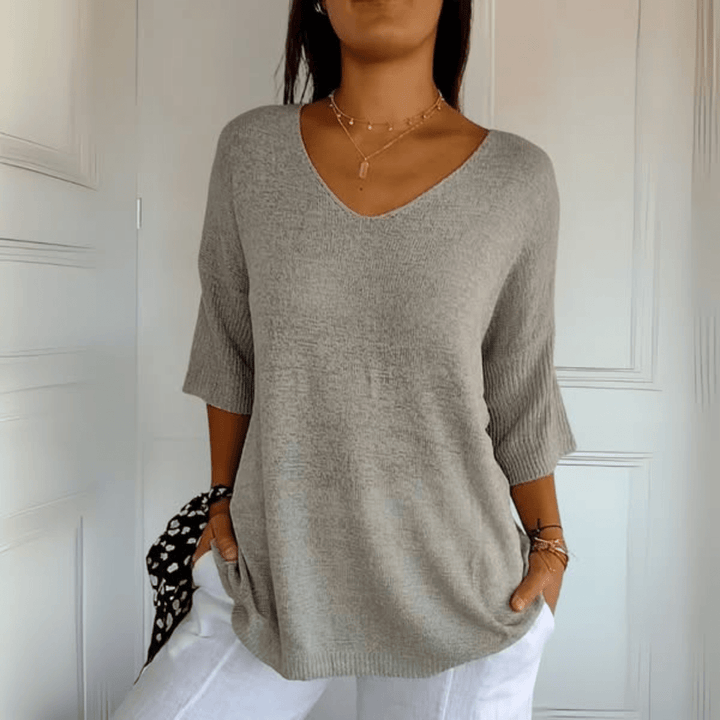 Levoire | Pull V à col en V Gris