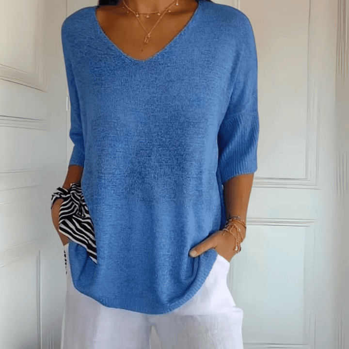 Levoire | Pull V à col en V Bleu