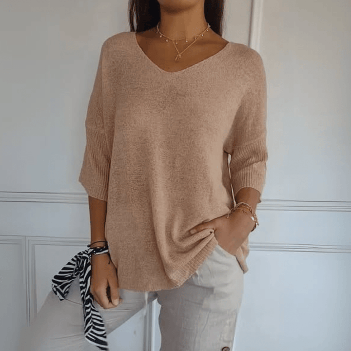 Levoire | Top À Col En V Brodé Abricot