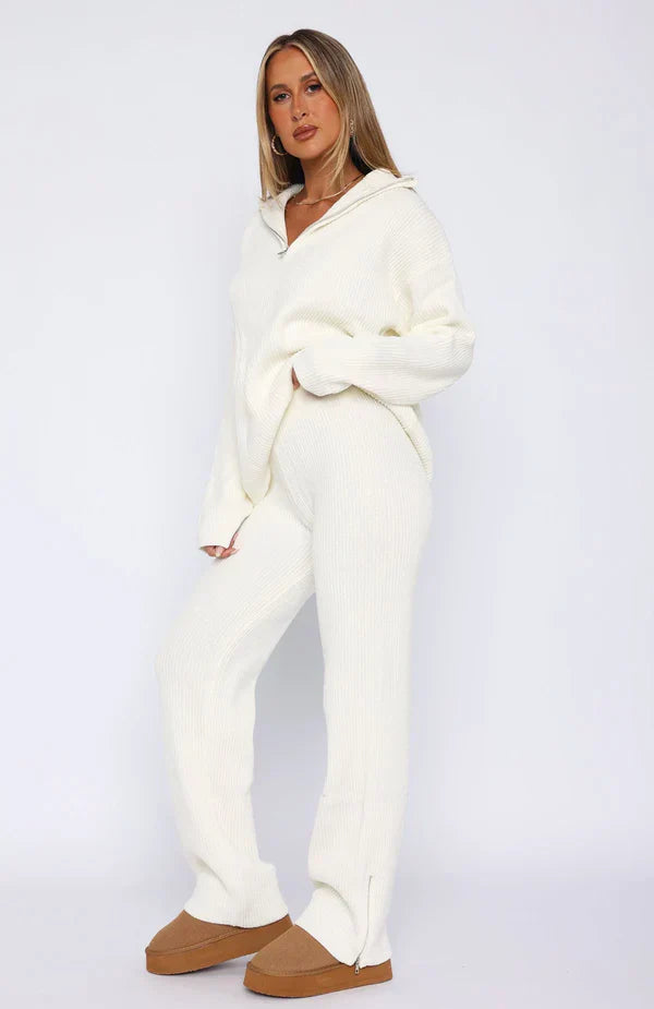 Levoire | Ensemble De Loungewear Pour Femmes Confortable, Élégant, Doux Et Idéal Pour Les Journées Cocooning Blanc