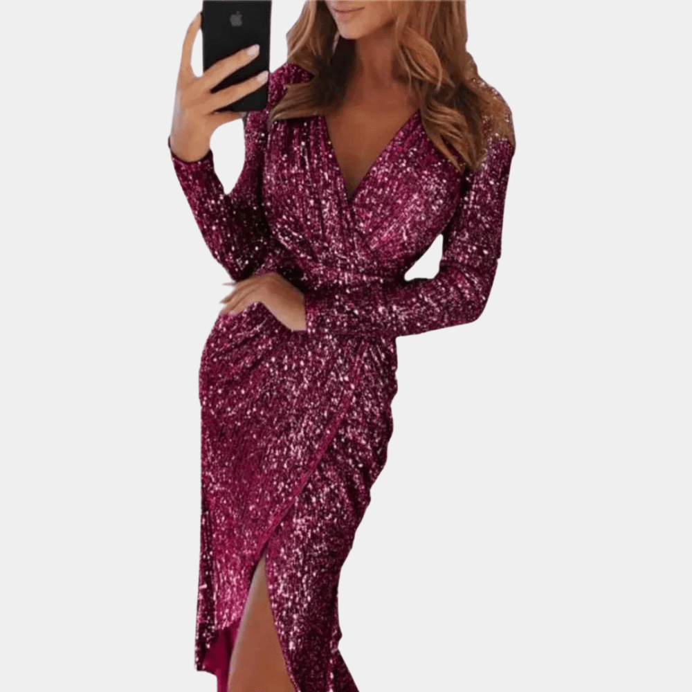 Levoire | Robe paillettes midi femme Lilas