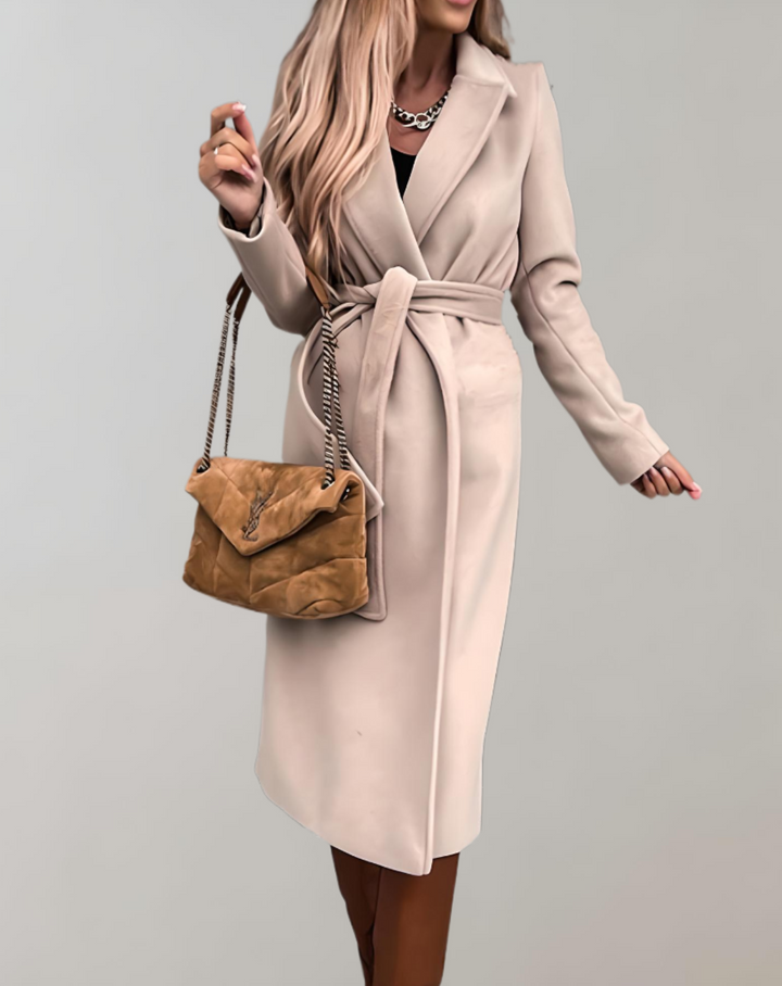 Levoire | Manteau long d'automne avec ceinture Beige