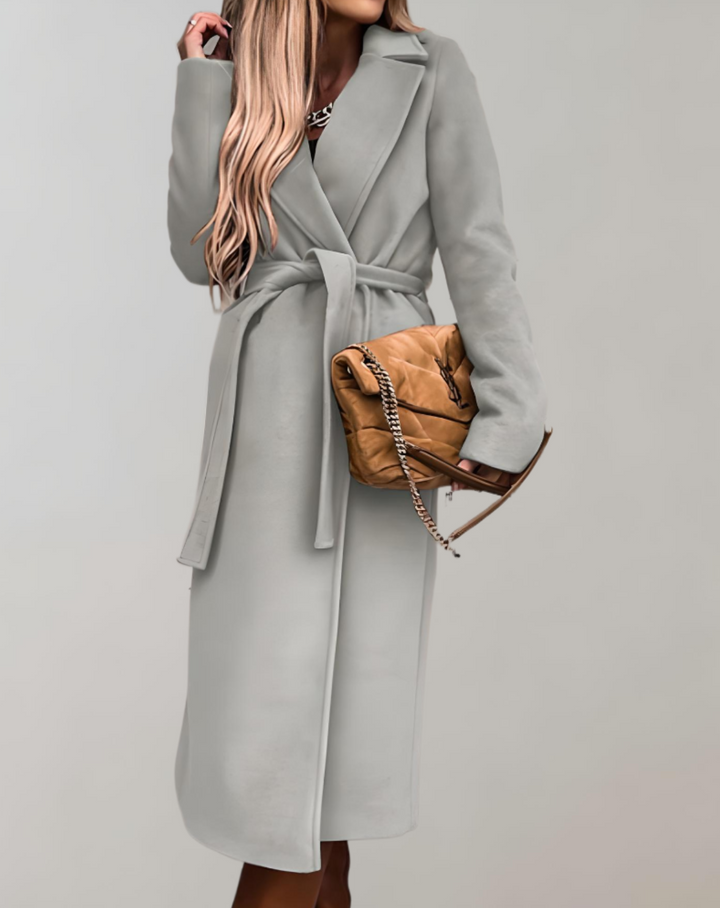 Levoire | Manteau long d'automne avec ceinture Gris