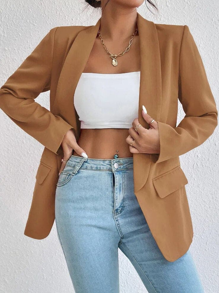 Levoire | Élise Blazer Slim Fit Élégant Élégance Intemporelle Avec Une Touche Moderne Braun