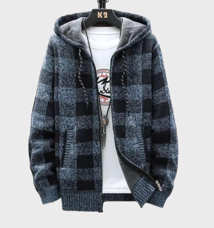 Levoire | Veste Multicolore Sweat À Capuche Bleu Gris