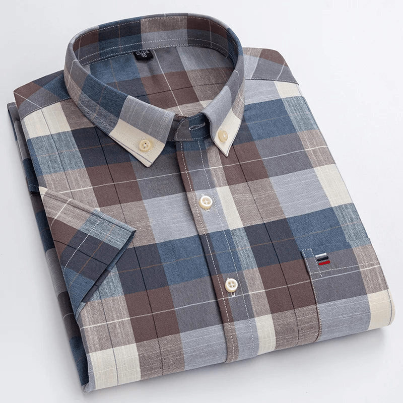 Levoire | Chemise classique pour hommes à manches courtes pour les occasions professionnelles et décontractées E