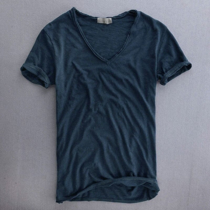 Levoire | T-Shirt Pour Hommes Classique Coupe Slim En Matériau Doux Bleu marine