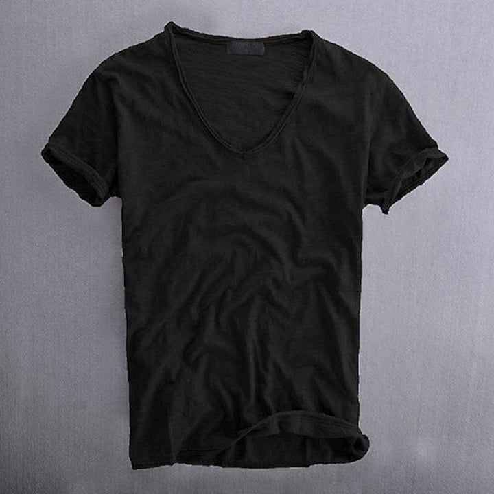 Levoire | T-Shirt Pour Hommes Classique Coupe Slim En Matériau Doux Noir