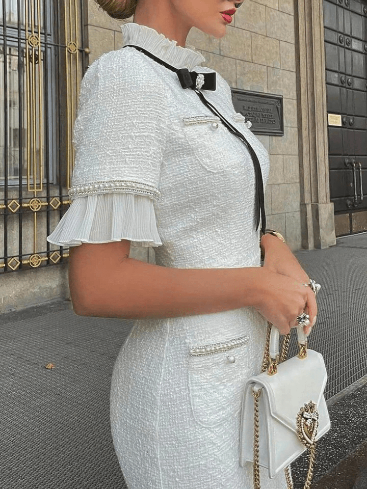 Levoire | Robe midi perles et nœuds