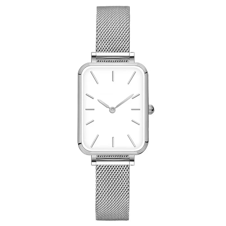 Levoire | Montre Rectangulaire Pour Femmes Avec Bracelet En Acier Argent