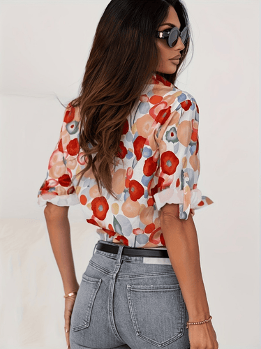 Levoire | Chemisier Femme Manches Longues Col Imprimé Tendance