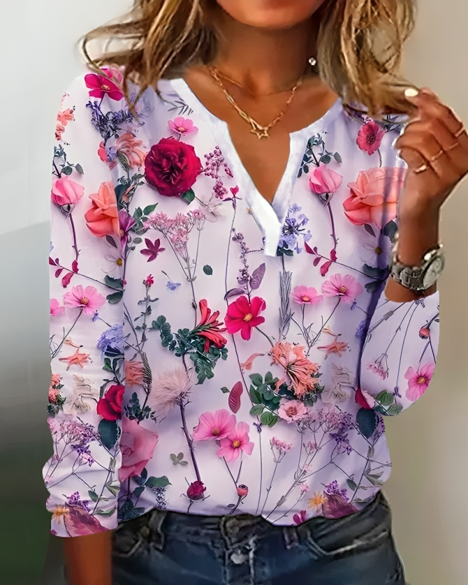Levoire | Pulli Joyeux Avec Motif Floral Élégant Et Confortable Lila