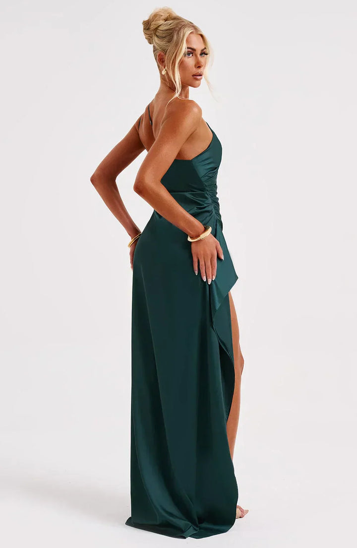 Levoire | Luxe Satino Robe À Une Épaule Avec Fente