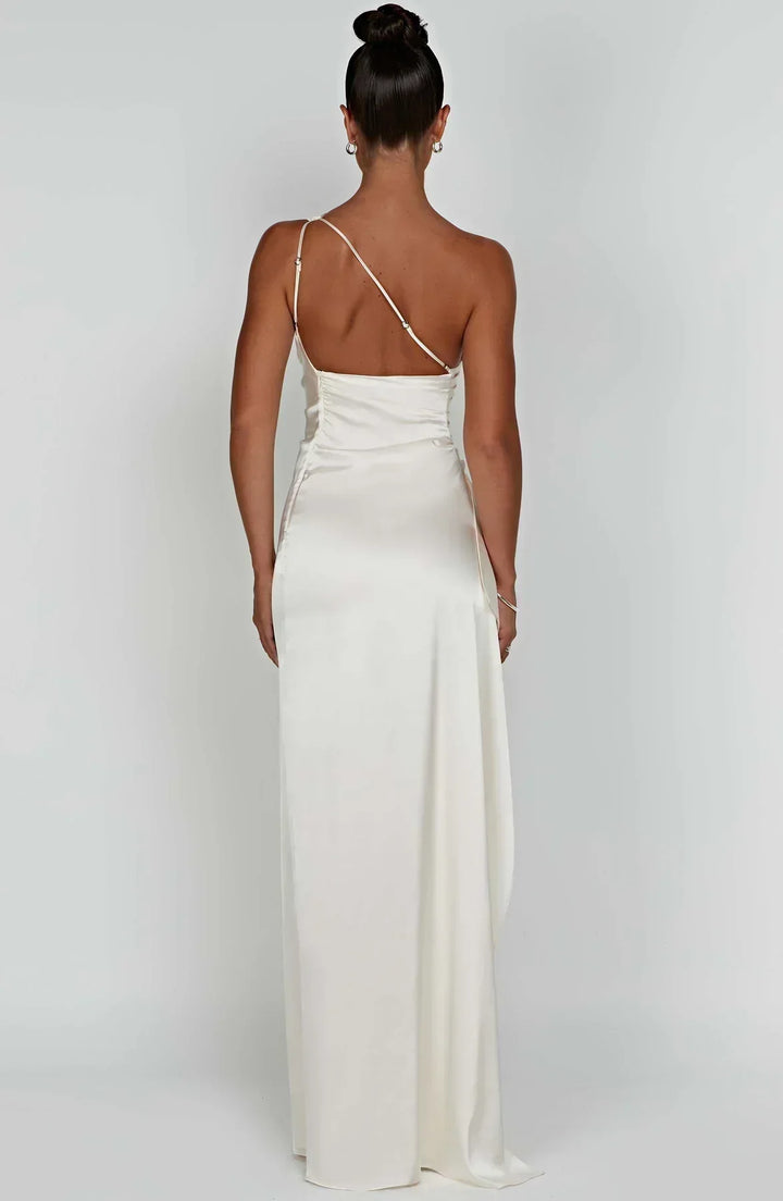 Levoire | Luxe Satino Robe À Une Épaule Avec Fente