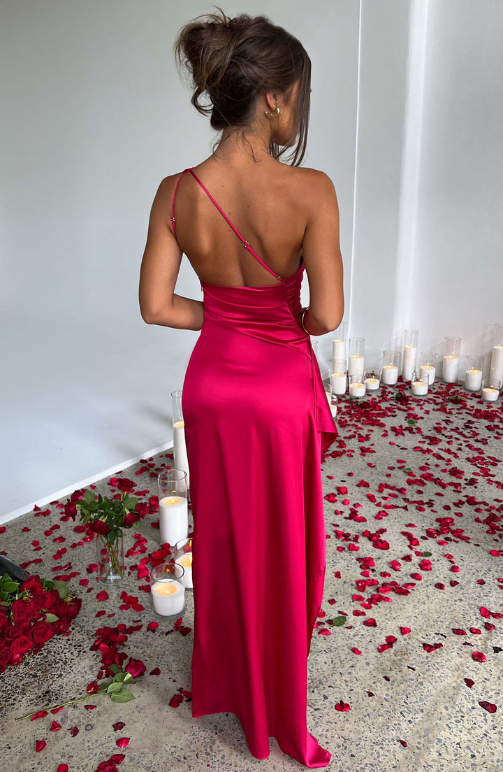 Levoire | Robe Maxi Satin Avec Fente Latérale Haute Pour Femmes