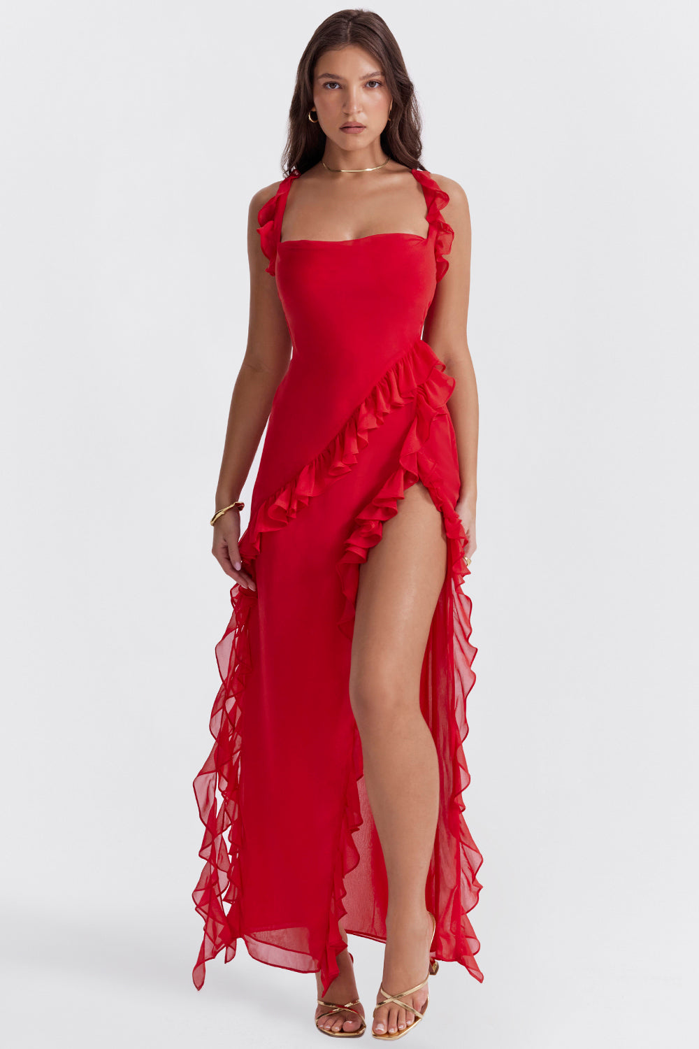 Levoire | Elegantes Maxi Robe Fr Femmes Rot