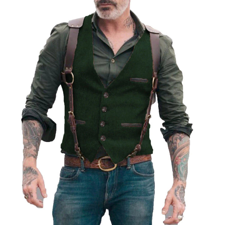 Levoire | Gilet pour hommes motif hallowristi vert olive