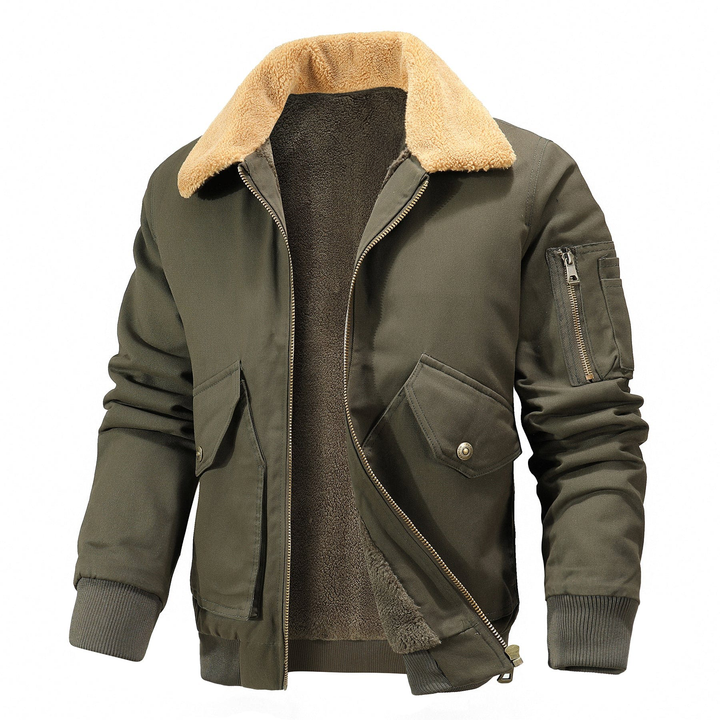 Levoire | Veste avec Doublure en Polaire et Col Sherpa pour l'Hiver Vert
