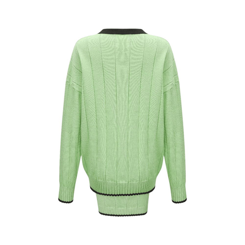 Levoire | Si C'Est Ta Dernière Ensemble De Pull Tricoté Vert Assorti Et Robe