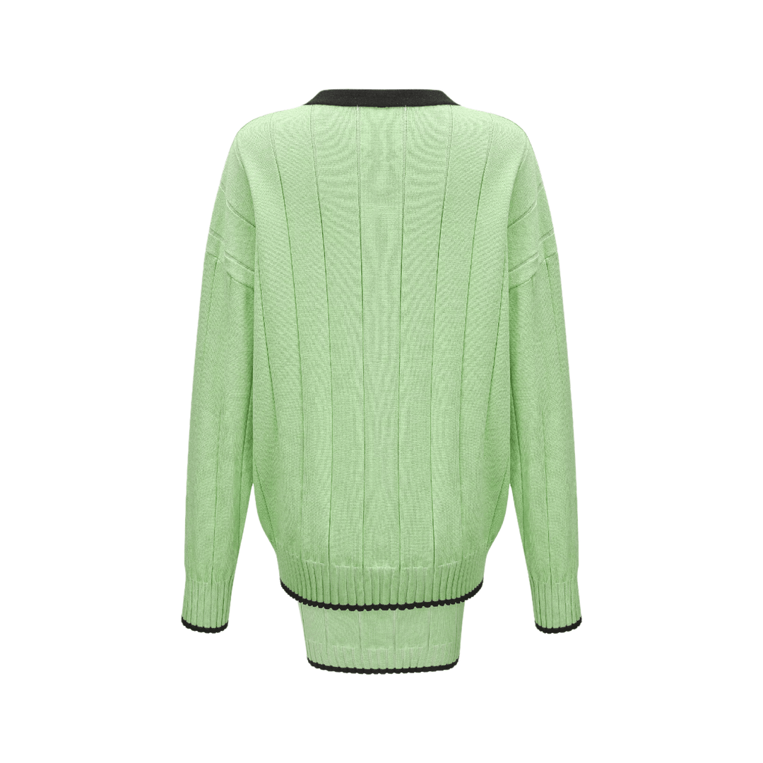 Levoire | Si C'Est Ta Dernière Ensemble De Pull Tricoté Vert Assorti Et Robe