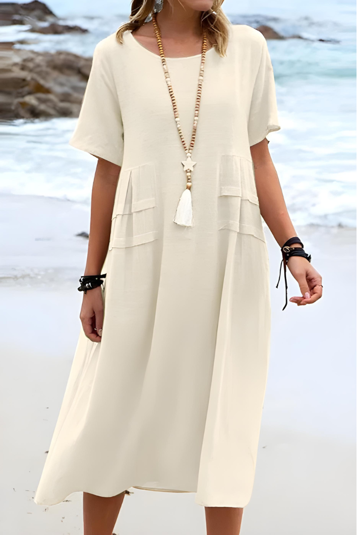 Levoire | Superbe Robe Qui Couvre Le Ventre Beige