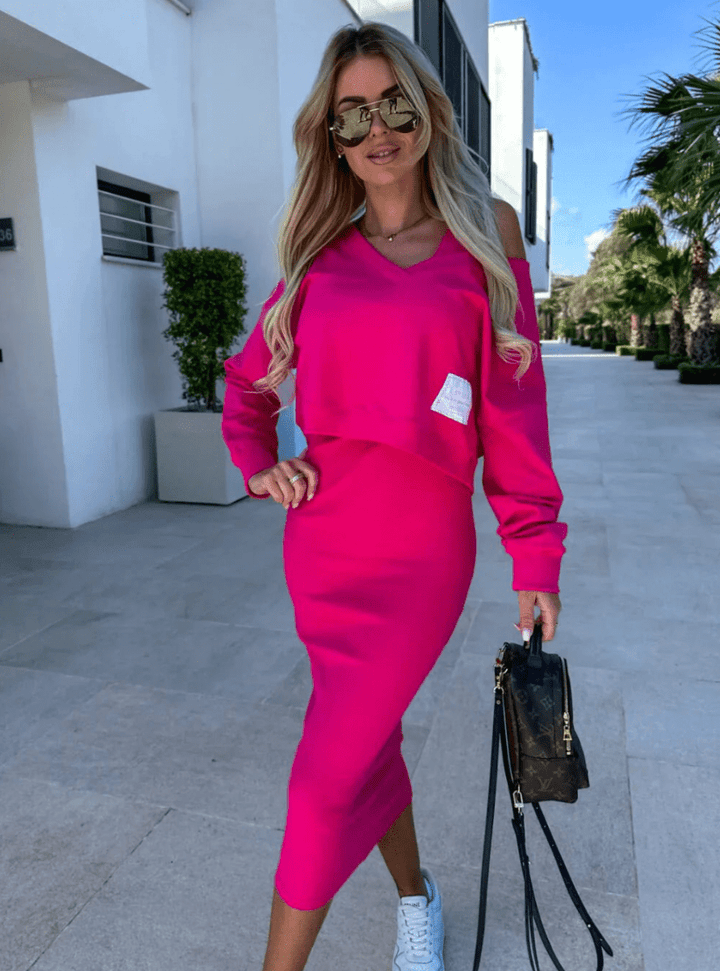 Levoire | Ensemble Confort Femme Sweatshirt Décontracté Rosa