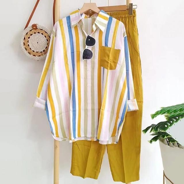 Levoire | Série Relaxante Rayée Pour Femmes Jaune