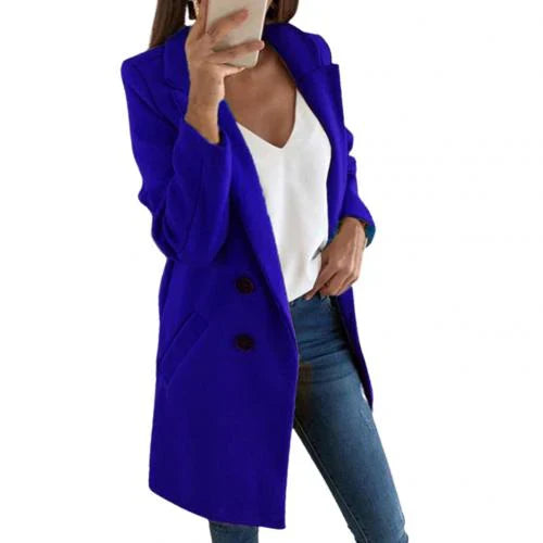 Levoire | Manteau Blazer Long Élégant Bleu