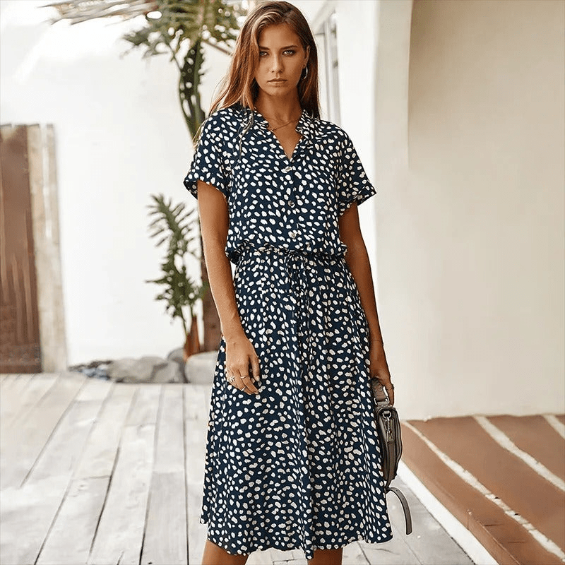 Levoire | Robe midi aérienne pour femmes Matériau léger Bleu