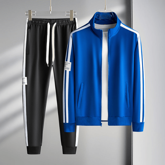 Levoire | Apex Luxe Ensemble de Sport Pour Hommes Confortable & Design Tendance Bleu Blanc
