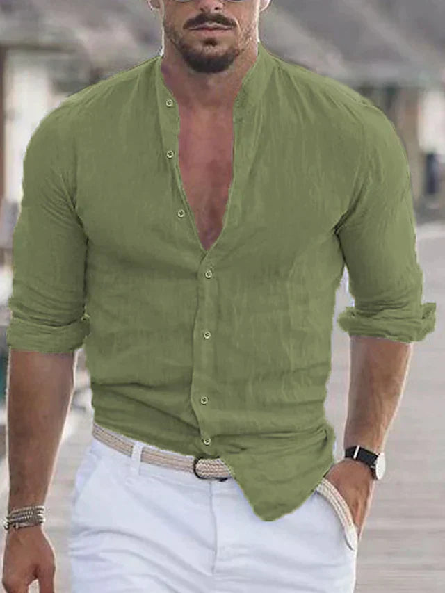 Levoire | Élégant Et Stylé Chemise En Lin Vert