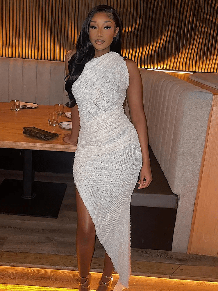 Levoire | Robe élégante avec une épaule Luxe robe pour femmes L