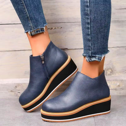 Levoire | Bottes en cuir avec fermeture éclair Bleu