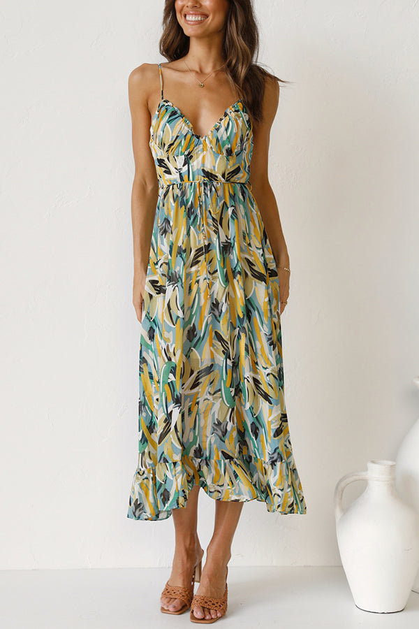 Levoire | Robe à bretelles imprimée Turquoise