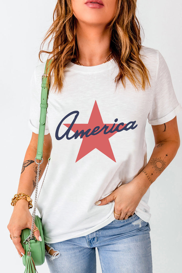 Levoire | Étoile Col rond Manches courtes T-shirt Blanc