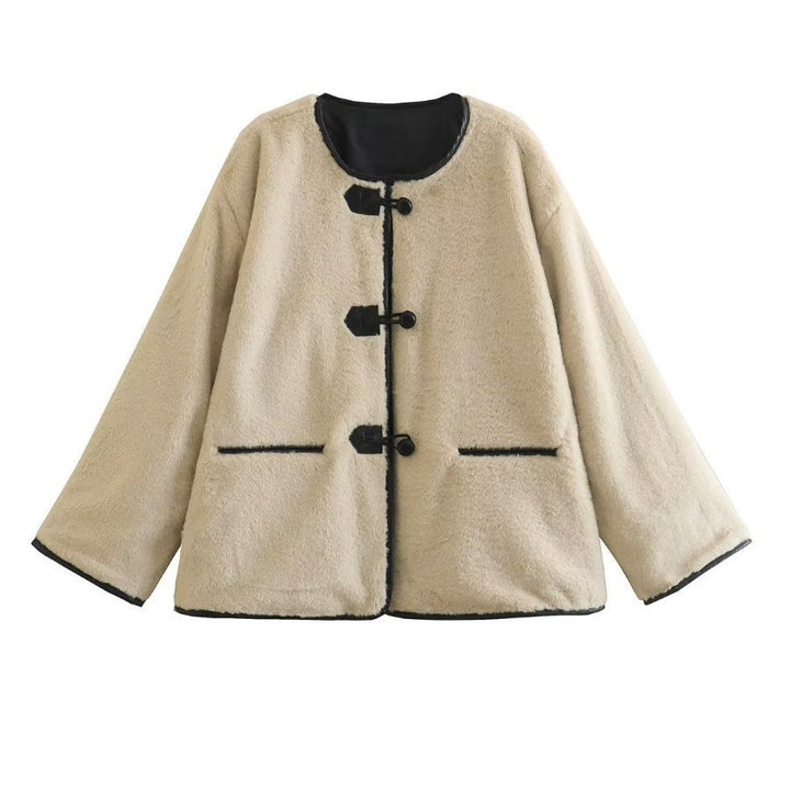 Levoire | Manteau En Laine D'Agneau Avec Liste De Boutonnage Simple Khaki