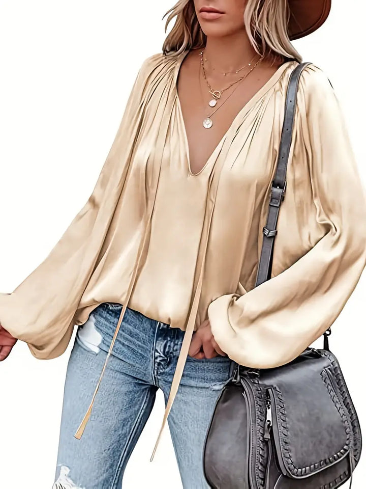 Levoire | Blouse En Satin Pour Femmes Abricot