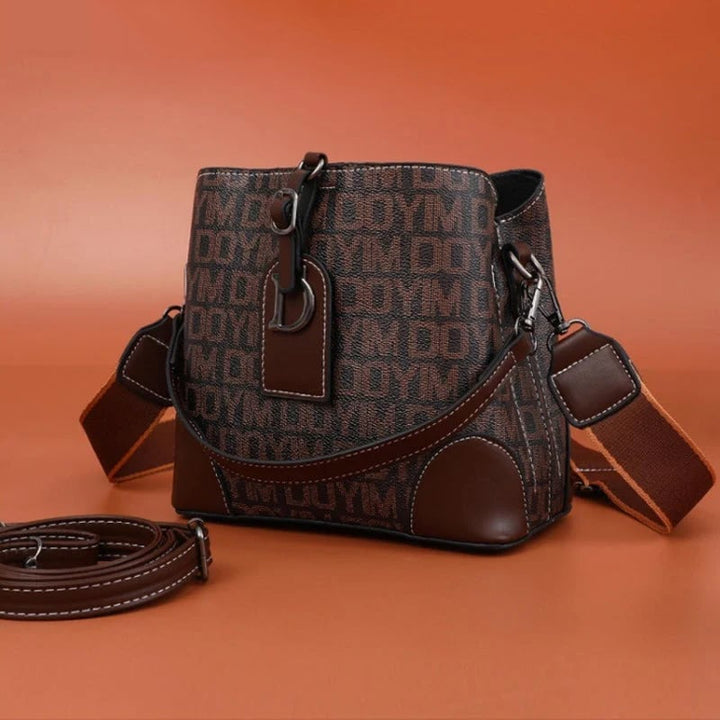 Levoire | Sac À Bandoulière En Cuir Élégant Lettres - Café (Presque épuisé)