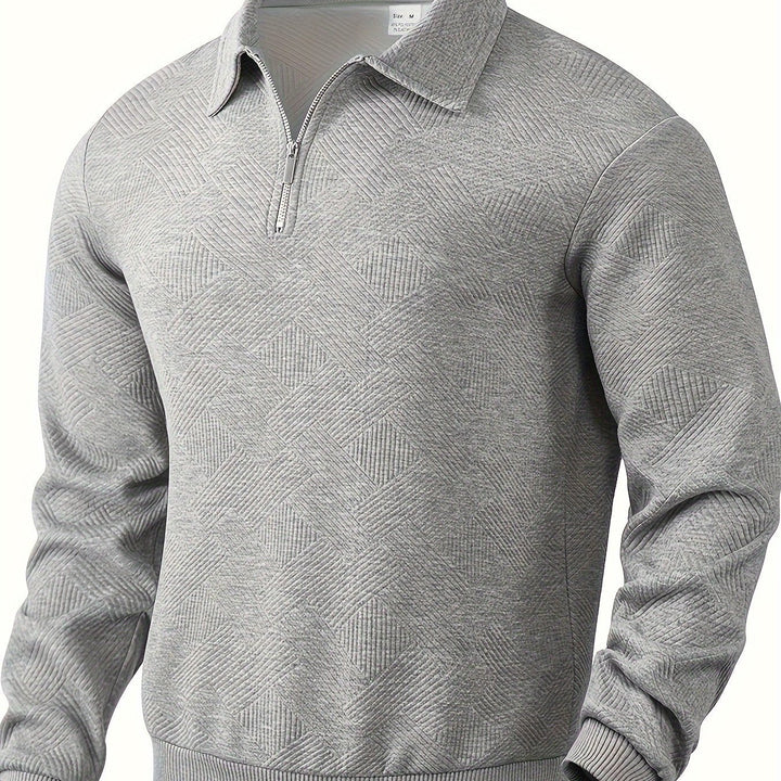Levoire | Pull À Motifs Géométriques Avec Fermeture Éclair Et Col Retourné gris